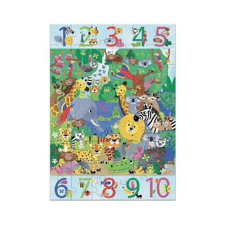 PUZZLE DI OSSERVAZIONE - DA 1 A 10 LA JUNGLA PER BAMBINI