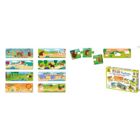 TRIO FAMIGLIE DI ANIMALI PER BAMBINI