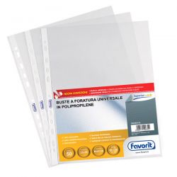 Buste ppl perforazione universale 22X30 cf.50pz antiriflesso alto spessore