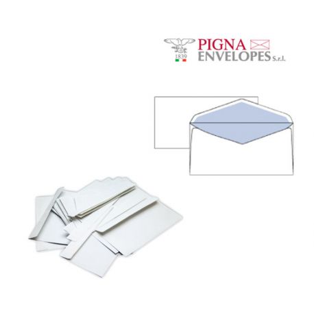 Buste bianche 11X23/70gr senza finestra taglio a punta cf.500pz