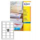 Etichette Avery J8161 63,5X46,6 18et./25fg
