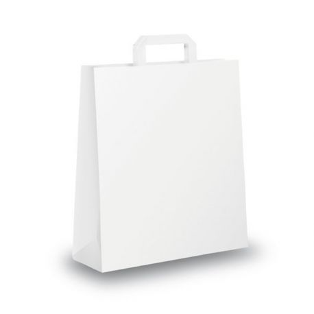 Shoppers neutre Kraft 26x11x34 25pz bianche piattina