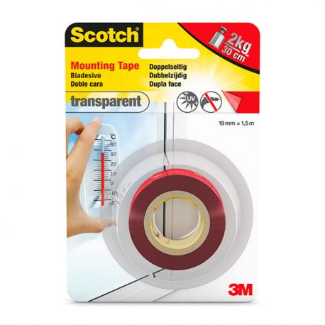 Biadesivo Scotch 19x1,5m extraf.trasparente 7Kg