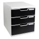 Cassettiera Modulo A4 da 3 cassetti nero