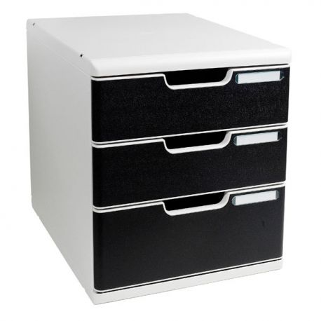 Cassettiera Modulo A4 da 3 cassetti nero
