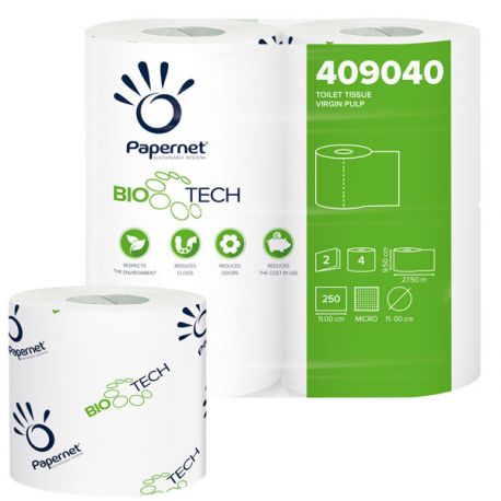 Carta igienica cf.4 rotoli 250str. 409040 BIOTECH Ecolabel
