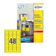 Etichette Avery L6103-20 45,7x21,2 ppl giallo