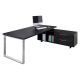 Scrivania man. FORMA f.met. 195x170cm nero venat