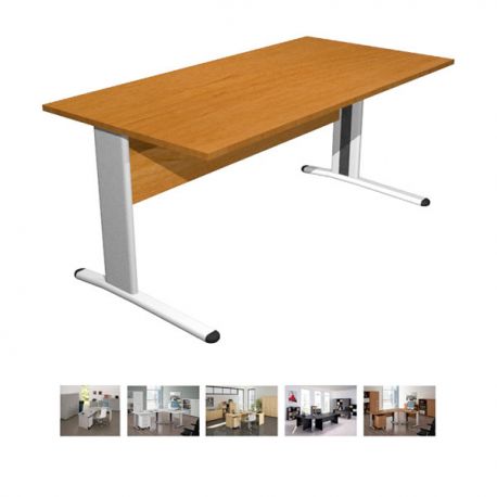 Scrivania FREE 160x80cm f.metallo noce chiaro