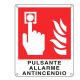 Cartello alluminio 12x15 PULSANTE ALLARME