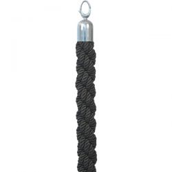 Cordone intrecciato 150cm nero/acciaio