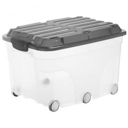Contenitore con coperchio e ruote Rotho 57lt