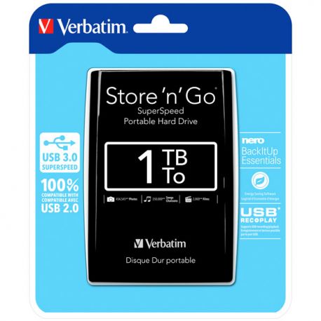 Hard disk esterno 1TB USB3 2,5" Verbatim nero