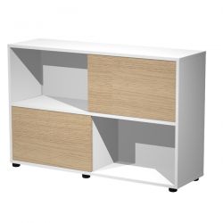Libreria Teris 2 ante scorr. 120x35x79h bia/rov