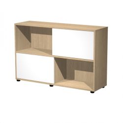 Libreria Teris 2 ante scorr. 120x35x79h rov/bia