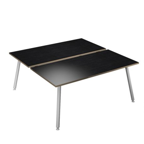 SCRIV. 2 POSTAZ. 180X166CM BI/NERO V. SKINNY METAL