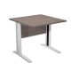 Scrivania FREE 80x80cm f.metallo frassino