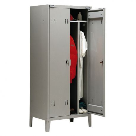 Armadio spogliatoio 2 posti sporco/pulito 80x47x180H grigio