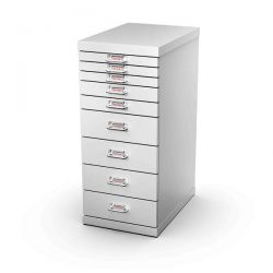 Cassettiera Met. 9 cassetti 29X43X67H Grigio