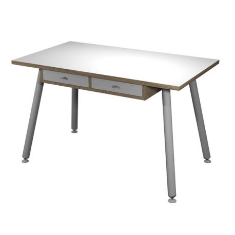 Postazione HOME OFFICE + cassetti 120x60 gambe metallo