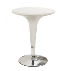 Tavolo bar ABS base acciaio cm 60x72 bianco