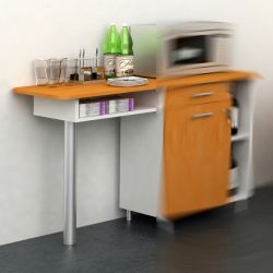 Allungo RISTORA 60x45x84h bianco/noce ch.