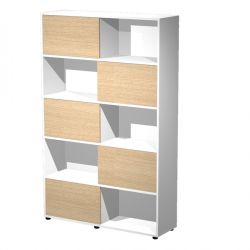 Libreria Tetris 5 ante scorr. 120x35x191h rov/bia